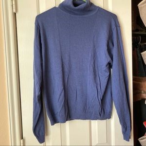 Blue turtleneck sweater - thrifted and vintage